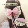 Purple Vintage Lace Large Bowknot French Barrettes Handmade Chiffon Hair Clip with Ribbon