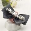 Artificial Rose Flower Cloth Hair Pin Handmade Bowknot Ponytail Barrettes; Beige