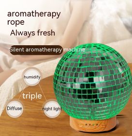 Desktop Mosaic Glass Aromatherapy Machine Ultrasonic Humidifier (Option: Light wood grain-US)
