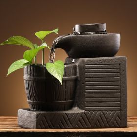 Decorative Circulating Ceramic Fountain Small Humidifier (Option: With stone mill-US)