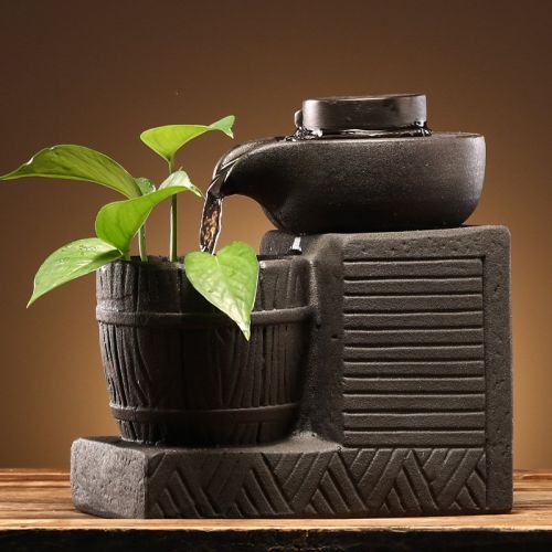 Decorative Circulating Ceramic Fountain Small Humidifier