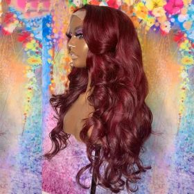 Long Curly Hair Light Blonde Big Waves African Women's Lace Wig (Option: Rose Red-14inches)