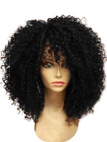 Afro-black Volume Puffy Explosion Solid Color (Color: BLACK)