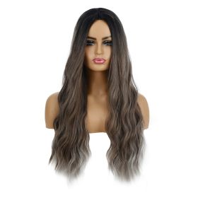 European And American Female Wigs, Wavy Curly Hair, Ladies Wig Head (Color: grey)