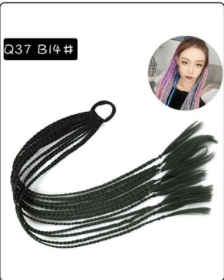Color Twist Three-strand Braid Gradient Wig (Color: BLACK)