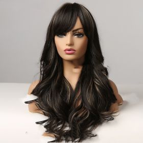 Net Red Wind With Eight Character Bangs Dark Brown (Color: BLACK)
