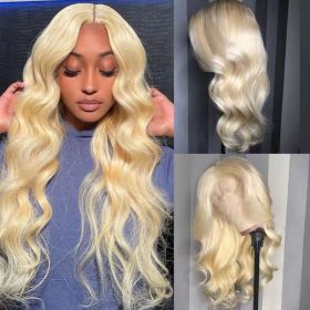 Long Curly Hair Light Blonde Big Waves African Women's Lace Wig (Option: Gold-28inches)